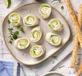 Wraps apéritifs Terre et Mer à la sauce brebis – herbes de Provence