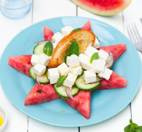 Salade de Pastèque au fromage de brebis