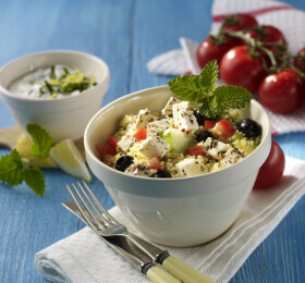 Taboulé aux légumes et au fromage de brebis