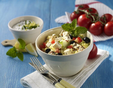 Taboulé aux légumes et au fromage de brebis