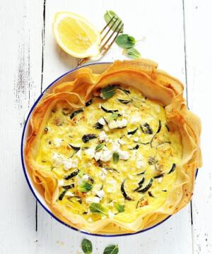 Tarte aux courgettes et au fromage de brebis