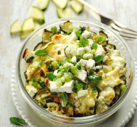 Gratin de courgettes au fromage de brebis