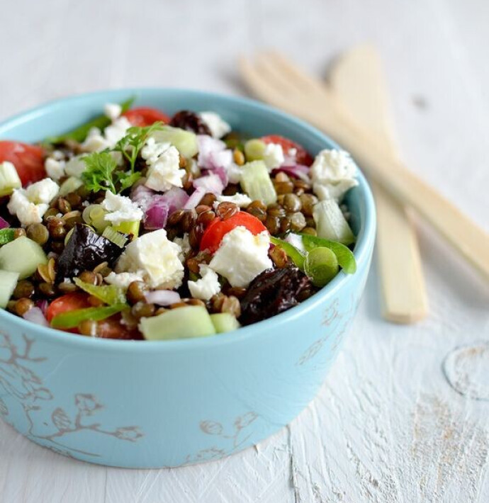 Salade de lentilles au fromage de brebis