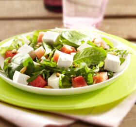 Salade de pastèque au fromage de brebis
