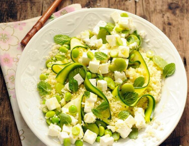 Taboulé à la menthe au fromage de brebis