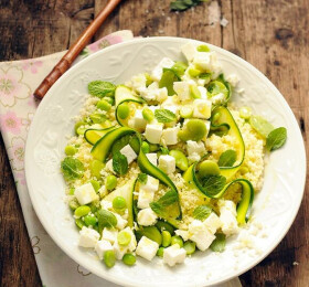 Taboulé à la menthe au fromage de brebis