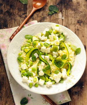 Taboulé à la menthe au fromage de brebis