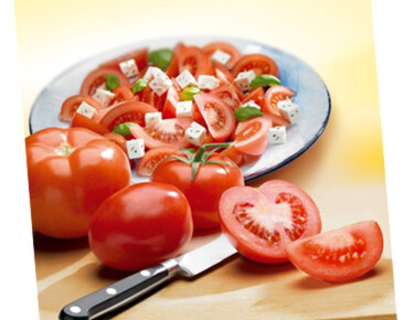 Salade de tomates au fromage de brebis