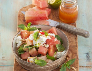 Salade de pastèque menthe et citron vert