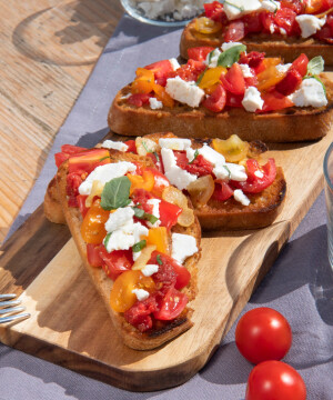 Bruschetta au fromage de brebis