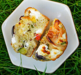 Muffins salés aux légumes du soleil et salakis