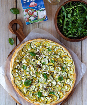 Tarte fine courgette et salakis