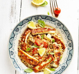 Taboulé au Halloumi AOP grillé et pois chiches